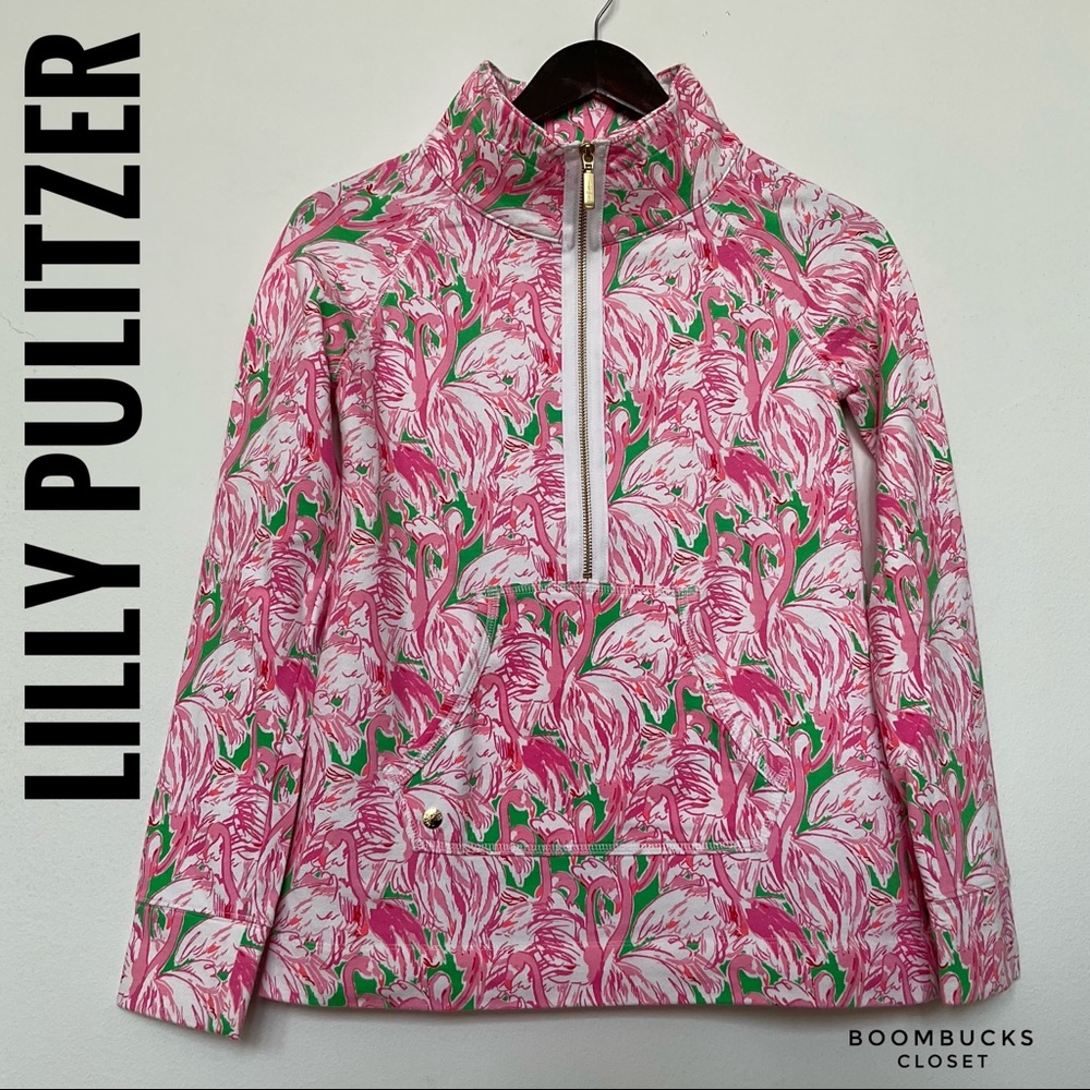 Lilly Pulitzer half zip long sleeves pull over tee UPF 50+ Skipper Popover